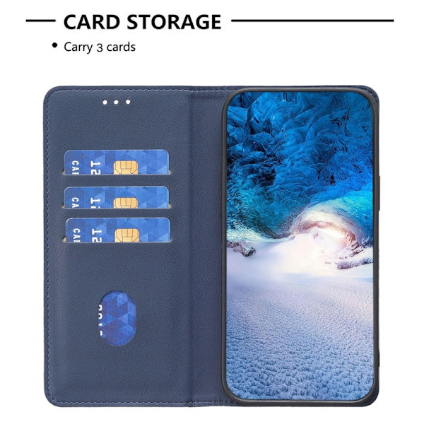 BINFEN COLOR Til Google Pixel 8a Etui PU Læder Telefoncover Dark blue