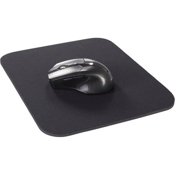 DELTACO Musmatta, tygbeklädd gummi, 6mm svart Black
