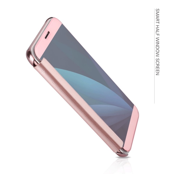 Mirror Plating Smart Window Case til Samsung J5 2017 - Rose Gold Pink