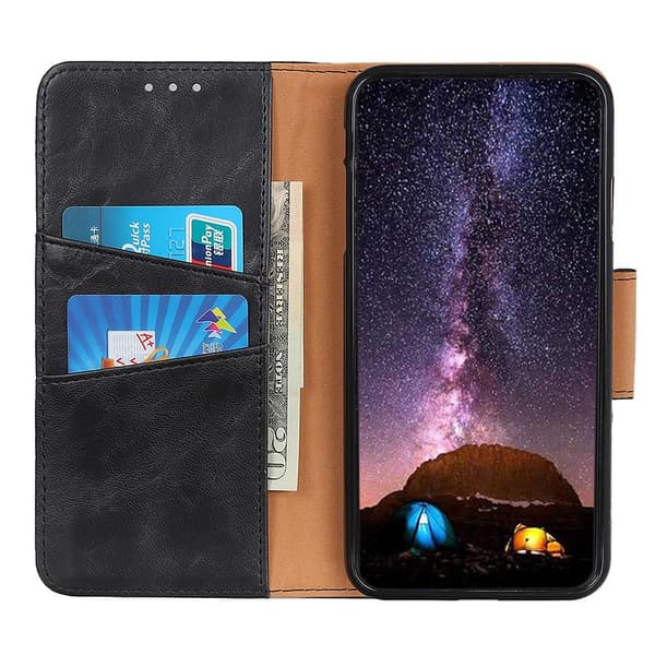 Crazy Horse Texture Wallet Stand Case for Realme GT Neo2 Black
