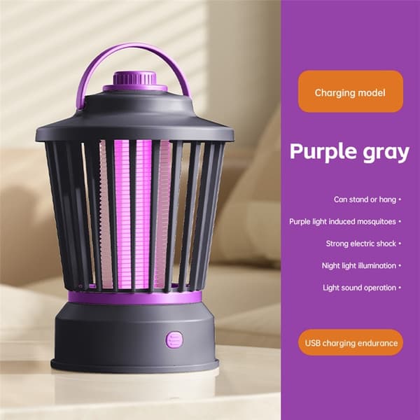 Kannettava hyttyslamppu ladattava hyönteisansa hyttysten tappaja bugizacker 3000V Grey