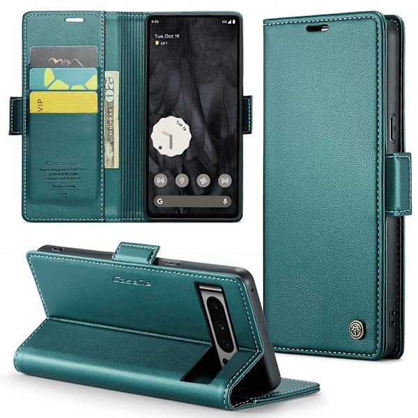 CASEME Retro Lompakkokotelo Pixel 8 Pro Green
