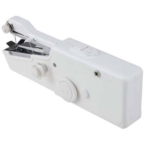 Bærbar mini håndholdt symaskine Praktisk hurtigstingværktøj White