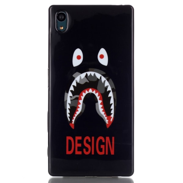 Sony Xperia Z5 TPU Skal Monster Eyes Teeth Design Svart