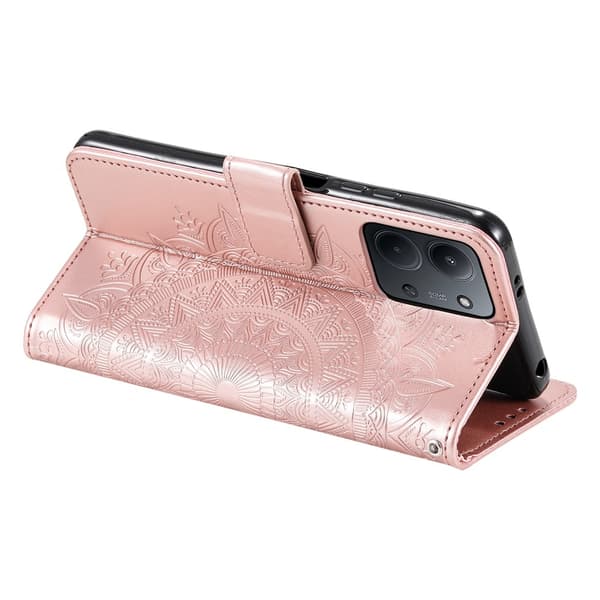 Til Xiaomi Redmi 15C Stand Cover Totem Tegnebogsetui Pink gold