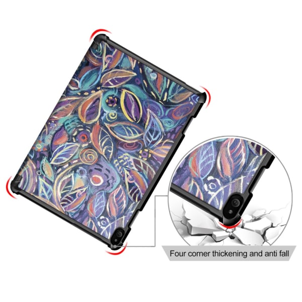 Tri-fold Stand Cover for Lenovo Tab P10 - Colorful Leaves Multicolor