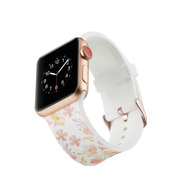 Silicone klockrem för Apple Watch 4 44mm, 3/2/1 42mm - Flowers multifärg