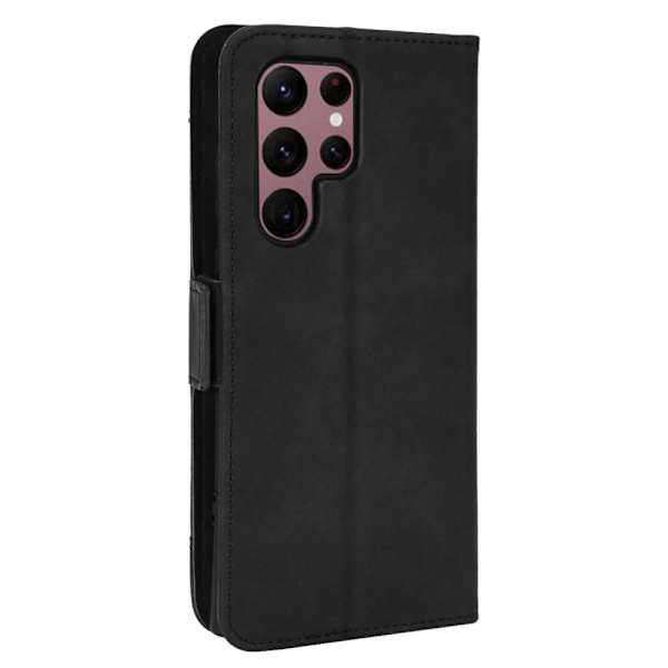 Samsung Galaxy S22 Ultra 5G puhelimen lompakkoteline suojakotelo - musta Black