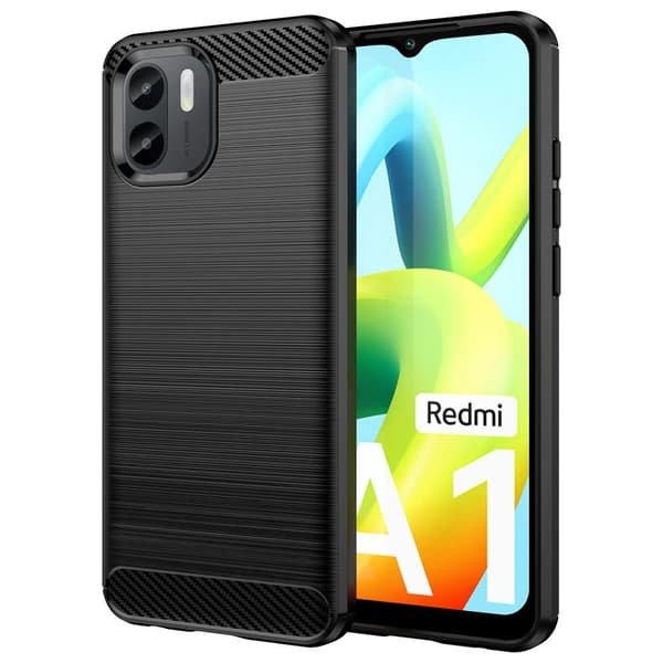 Børstet Veske til Redmi A1 - Svart Black