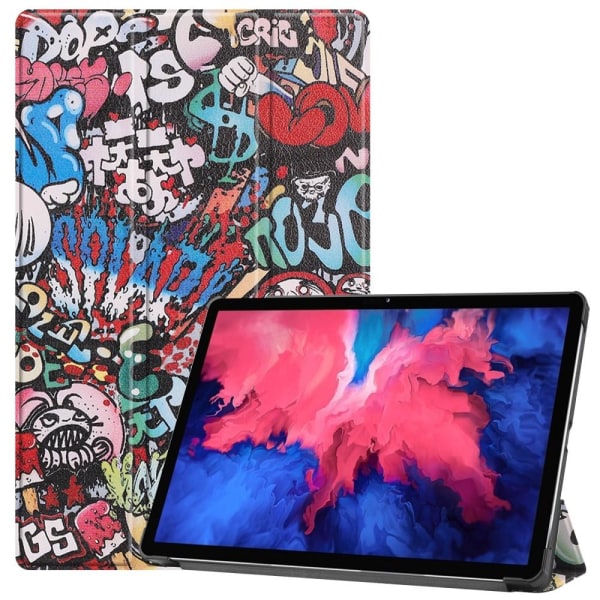 Tri-fold Fodral till Lenovo Tab P11 TB-J606F - Graffiti multifärg