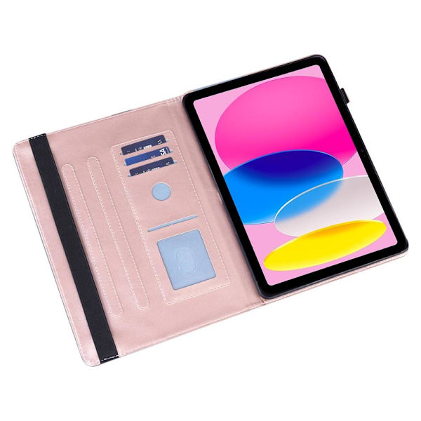 Til iPad 10.9 (2022) Tabletetui Cover Blomsterprægning - Rose Gold Pink gold