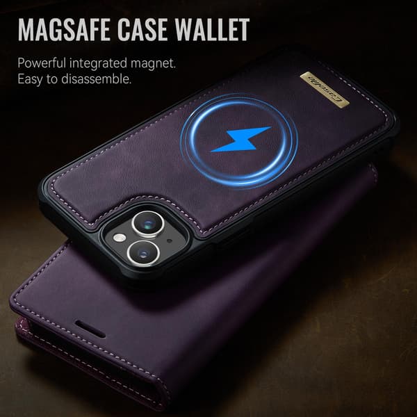 CASEME Til iPhone 15 Lommebokdeksel Magnetisk Avtakbar RFID Beskyttelse Blue