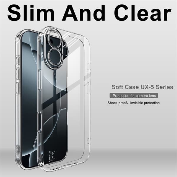 IMAK UX-5 Series Stødsikkert transparent telefoncover til iPhone 17 Transparent