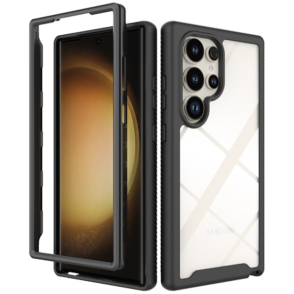 Til Samsung Galaxy S24 Ultra Case PC+TPU Støddæmpende Mobiltelefon Bagside Black
