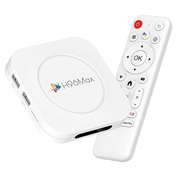 H96 MAX M1 Plus 8K Android TV-boks 4+32GB WiFi6 BT5.4 Taleassistent Mediaspiller White