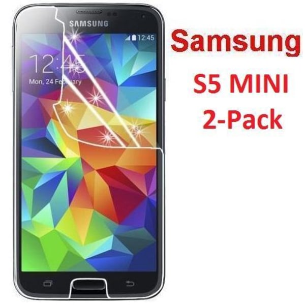 2 skærmbeskyttere til Samsung Galaxy S5 MINI + Renseklud Transparent