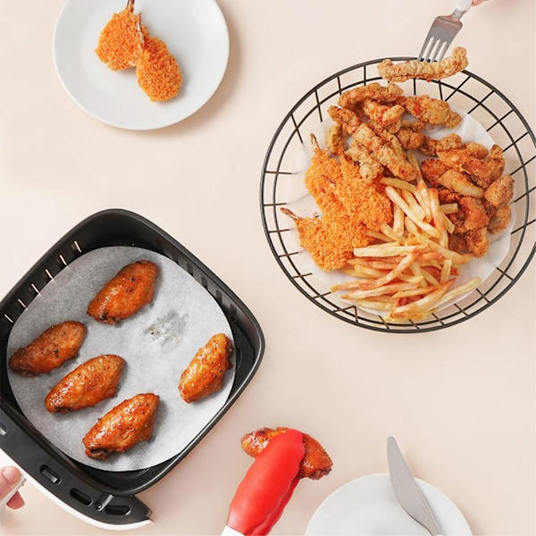 100 stk/30 cm non - stick engangs luftfrituregryde til madlavning White