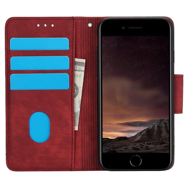 For iPhone 17e / 16e Etui Sommerfugl Blomst Ripebestandig Telefondeksel Red