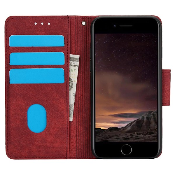 Til iPhone 17e / 16e Etui Sommerfugl Blomst Ridsefast Telefoncover Red