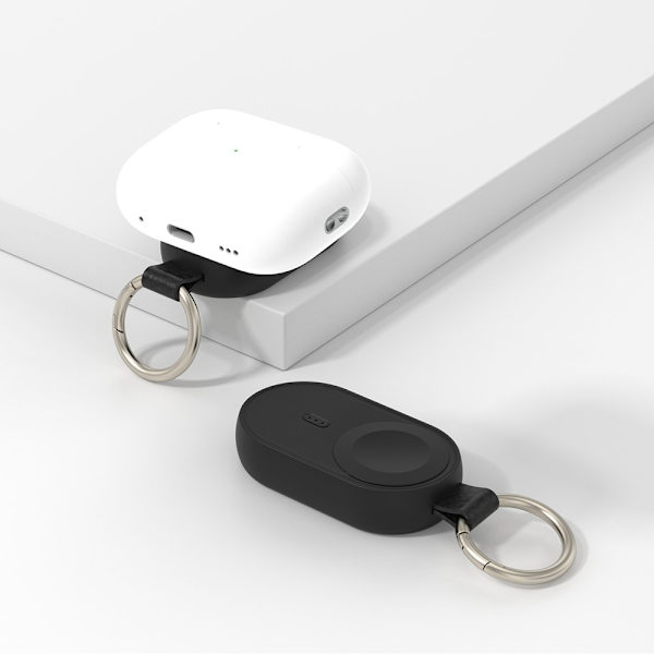 Qi Trådlös Powerbank Till Apple Watch Series 1-9 1200mAh Svart