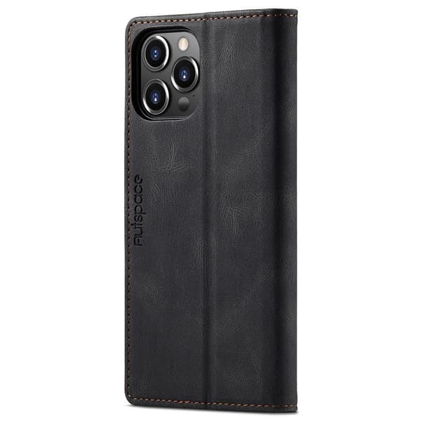 AUTSPACE A01 Lommebok - deksel iPhone 13 Pro - Svart Black