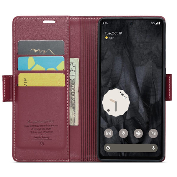 CASEME Retro Lompakkokotelo Pixel 8 Pro Red