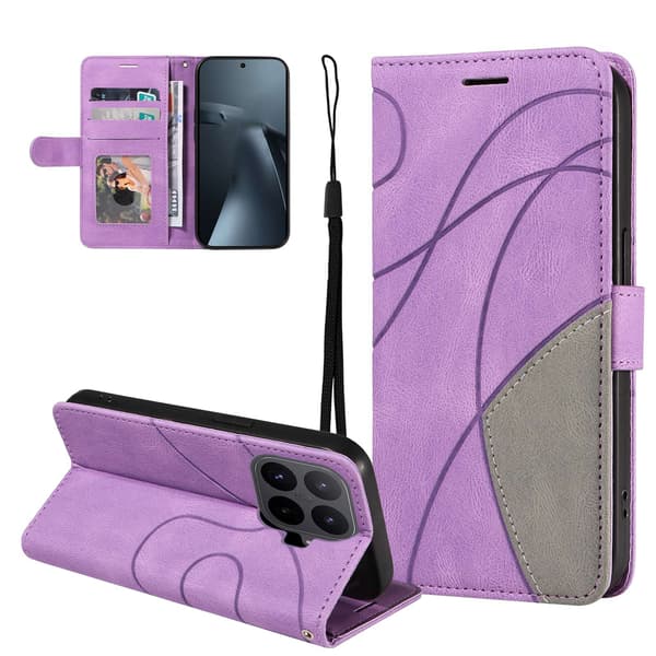 Til Xiaomi 17T Pro Lommebokdeksel Bi-colour Purple