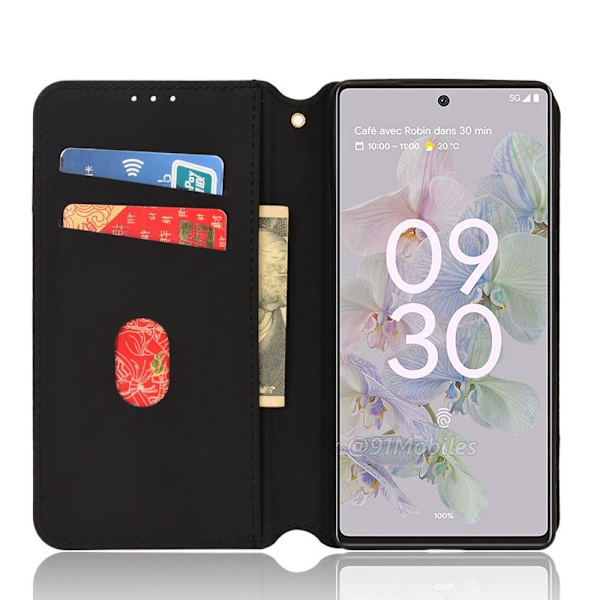 Rhombus lommebok-etui for Google Pixel 6a - Svart Black
