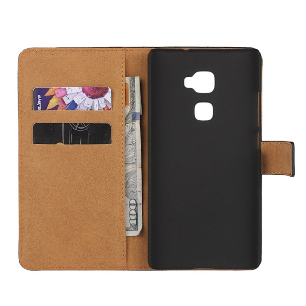Huawei Mate S Wallet Genuine Split Leather Case Black