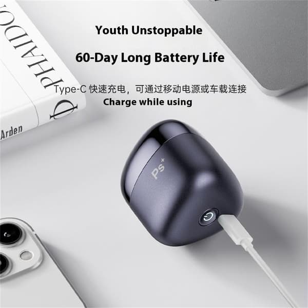 Sähköparranajokone, jossa 3D-kelluva pää, USB-C-pikalataus, IPX7-vedenpitävä Black