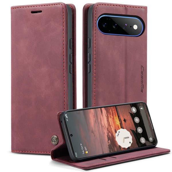 CASEME Plånboksfodral med Stativ till Google Pixel 11 Pro XL Röd