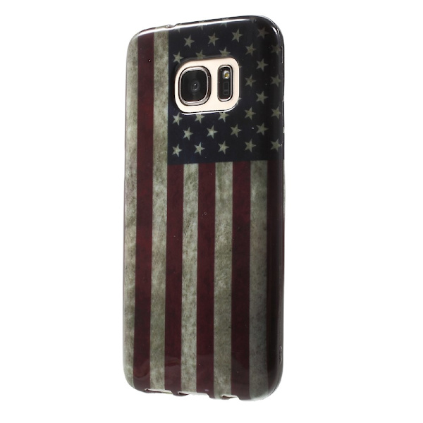 Samsung Galaxy S7 TPU skal - Retro US Flag Transparent