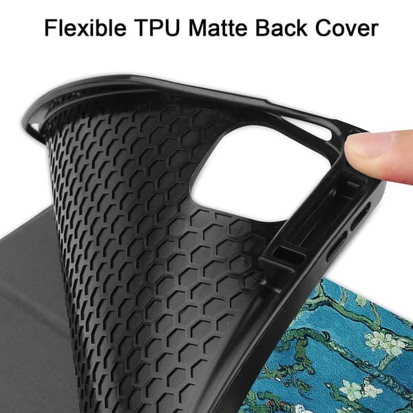 iPad 12.9" Pro 2021 Trifoldet Stand Tabletetui Cover - Blomst Green