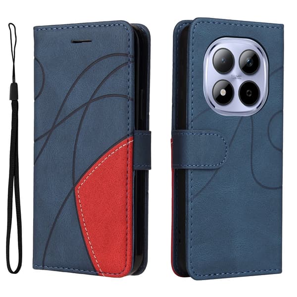 Til Xiaomi Redmi Note 15 Pro 5G KT-serie-1 dobbeltfarve tegnebog Blue