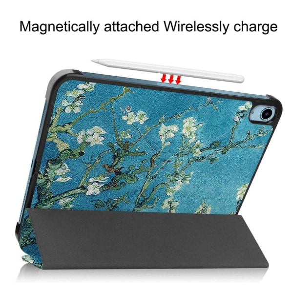Tri-fold Stativveske for iPad 10.9 (2022) Tablettdeksel - Blomst Multicolor