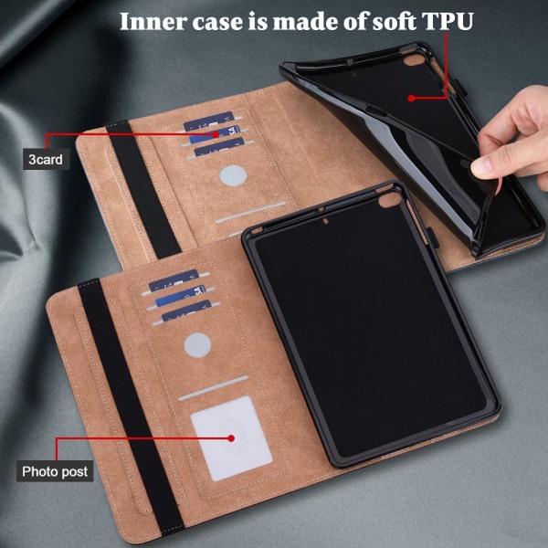 Til iPad 10.2 (2021)/(2020)/(2019) Almindeligt PU-læder tabletcover Blue