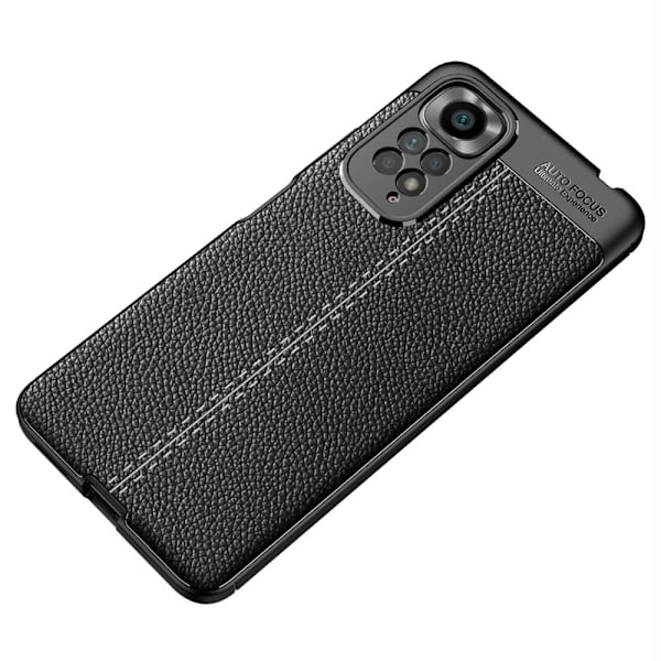 Litchi Tekstur Myk TPU-Etui for Xiaomi Redmi Note 11 / Note 11S - Svart Black