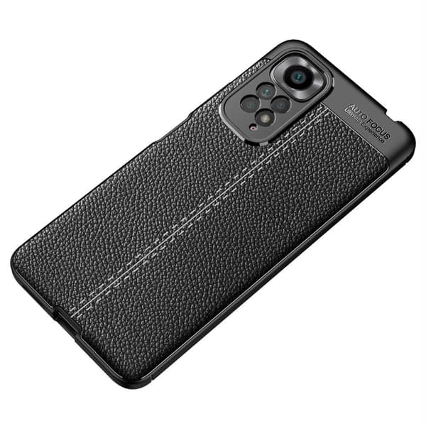 Xiaomi Redmi Note 11 / Note 11S TPU skal Litchi Texture - Svart Svart