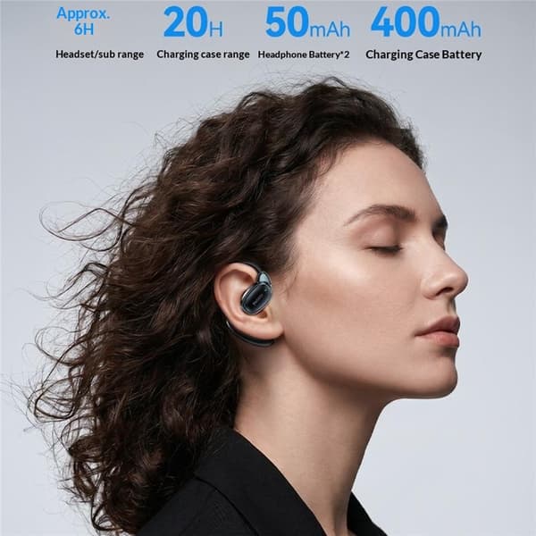 YESIDO Oversettelsesheadset – Bluetooth AI-oversettelse (Open-Ear) – Svart Black