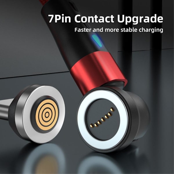 1m opladningskabel 3 - i - 1 magnetisk til lyn/Type - C/Micro Black