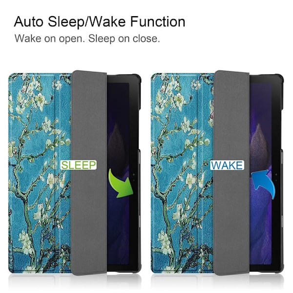 Tri-fold Stativveske for Samsung Galaxy Tab A8 10,5\" (2021) - Blomst Multicolor