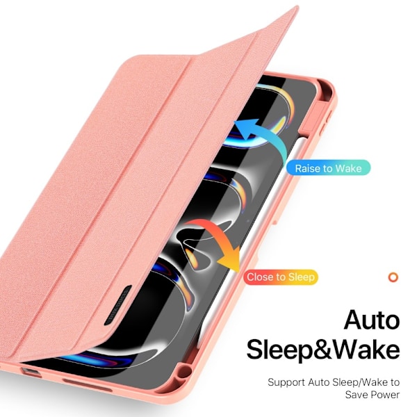 DUX DUCIS Domo iPad Pro 11 (2024) Kolminkertainen jalusta - Pink Pink