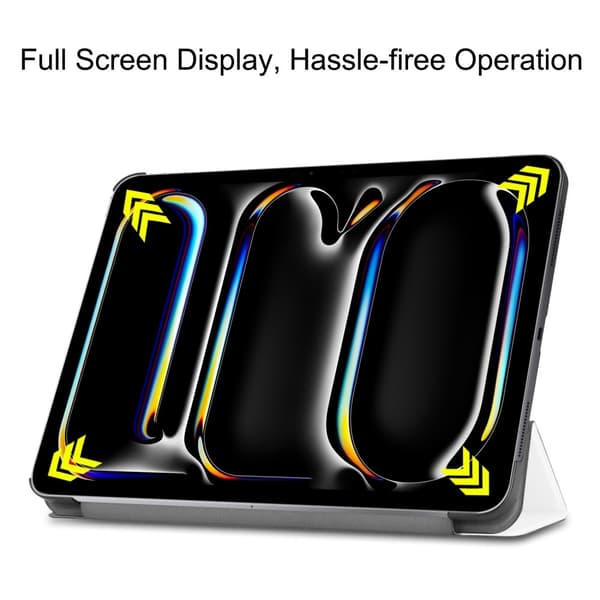 Til iPad Pro 11 (2024) Etui Tre - fold Stativ Tablet Cover - Hvid White