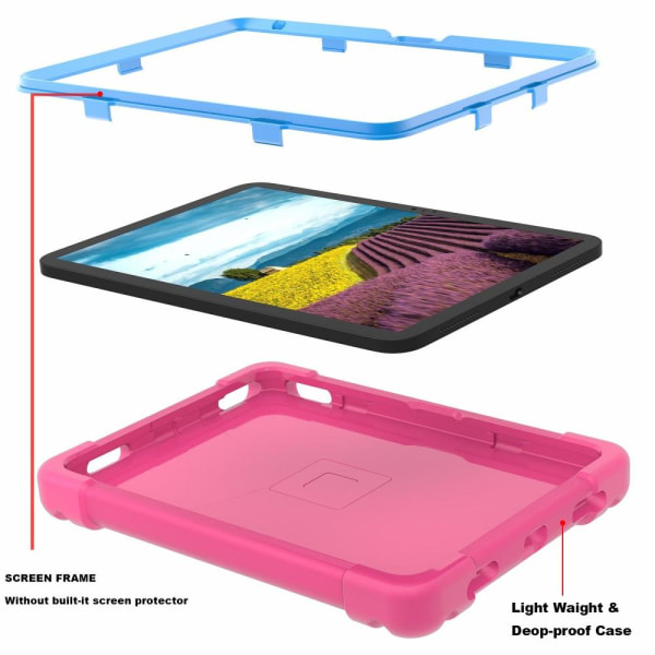 Til iPad 10.9 (2022) 360-graders rotationsstativ-tabletcover Ant Pink