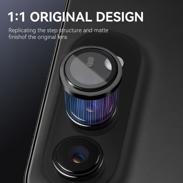NORTHJO Kameralinsebeskytter med metallring til iPhone Duo Black