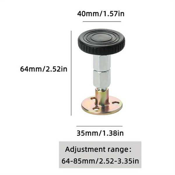 Sengestopp for sengestativ, justerbar 64-87 mm, anti-vibrasjon Silver
