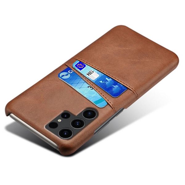 Til Samsung Galaxy S24 Ultra KSQ PU-læderbelagt skal hårdt etui Brown