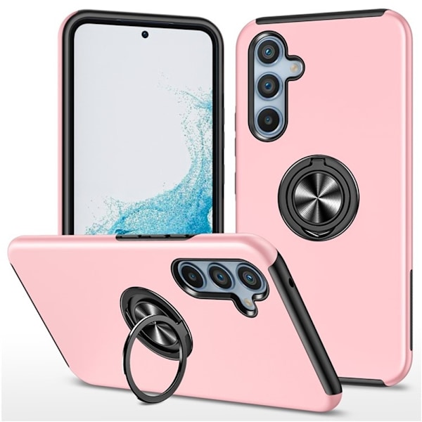 Samsung Galaxy S25 / S24 Fingerring Kickstand Hybrid Taske Pink