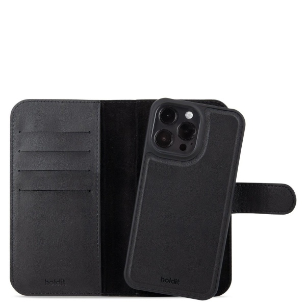 HOLDIT Wallet Case Magnet Plånboksväska till iPhone 15 Pro Max Svart