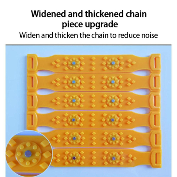 10 stk Vinterbildæk Snekæde Skridsikker køretøjshjul Yellow
